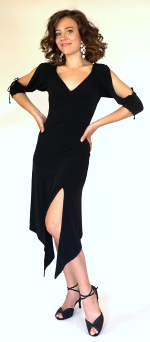 tangokleid mit ärmeln schwarz berlin, tangoschuhe 6 cm