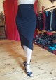 tango skirt black, calf-length, gathered at the back, handmade