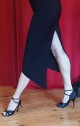 tango skirt black, calf-length, gathered at the back, handmade